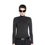 Women’s Monaco Belt Crocodile Embossed in Black - Image 3